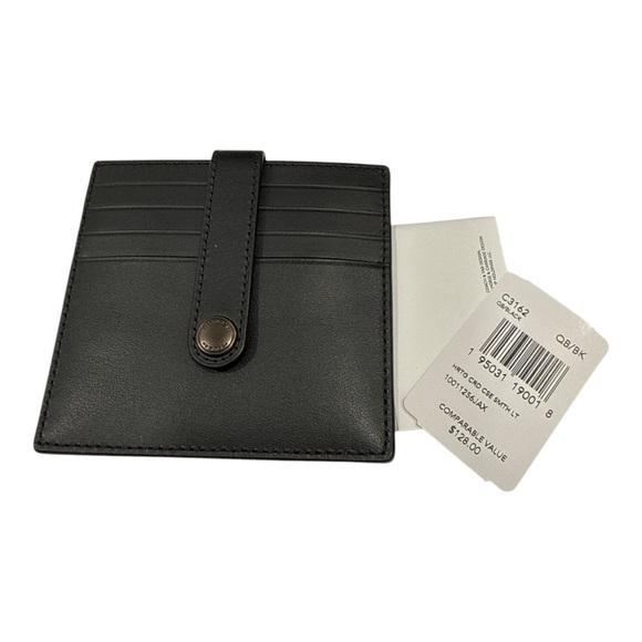 COACH Houston Map Crossbody Bag In Black Signature Leather with cart holder NWT - Picture 7 of 10